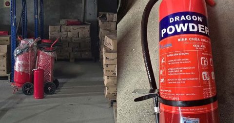 Bình chữa cháy dragon vừa bị phát hiện sản xuất hàng giả